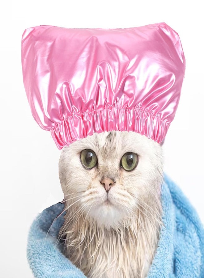 Gtziqa Dog Ear Cover for Bath, Adjustable Cat Shower Cap, Waterproof Cat Head Cover with Strap Reusable Pet Ear Protection Bath Supplies for Dogs and Cats Puppy Grooming Accessories (Pink) - Image 5